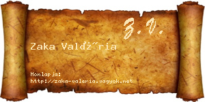 Zaka Valéria névjegykártya